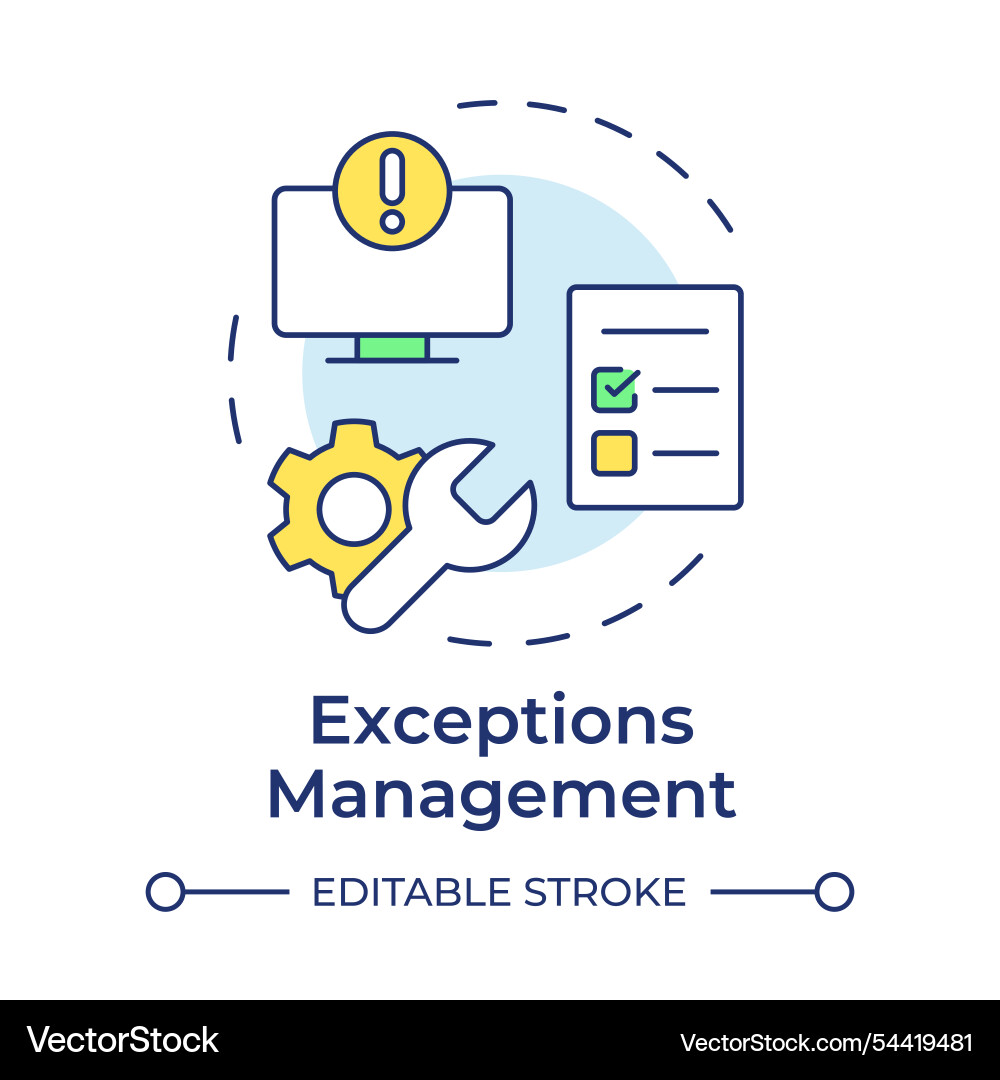 Exceptions management multi color concept icon Exceptions management multi color concept icon vector image