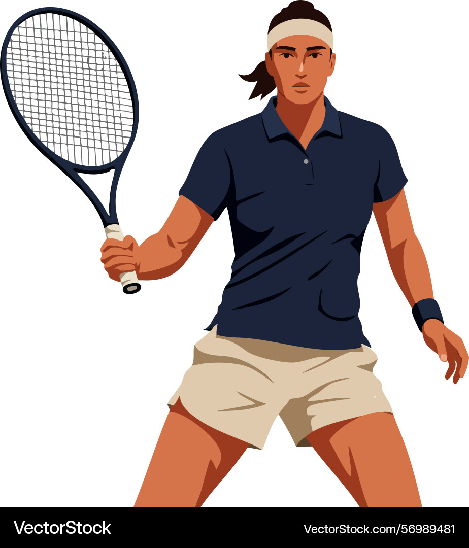Female tennis player with racket in action Vector Image
