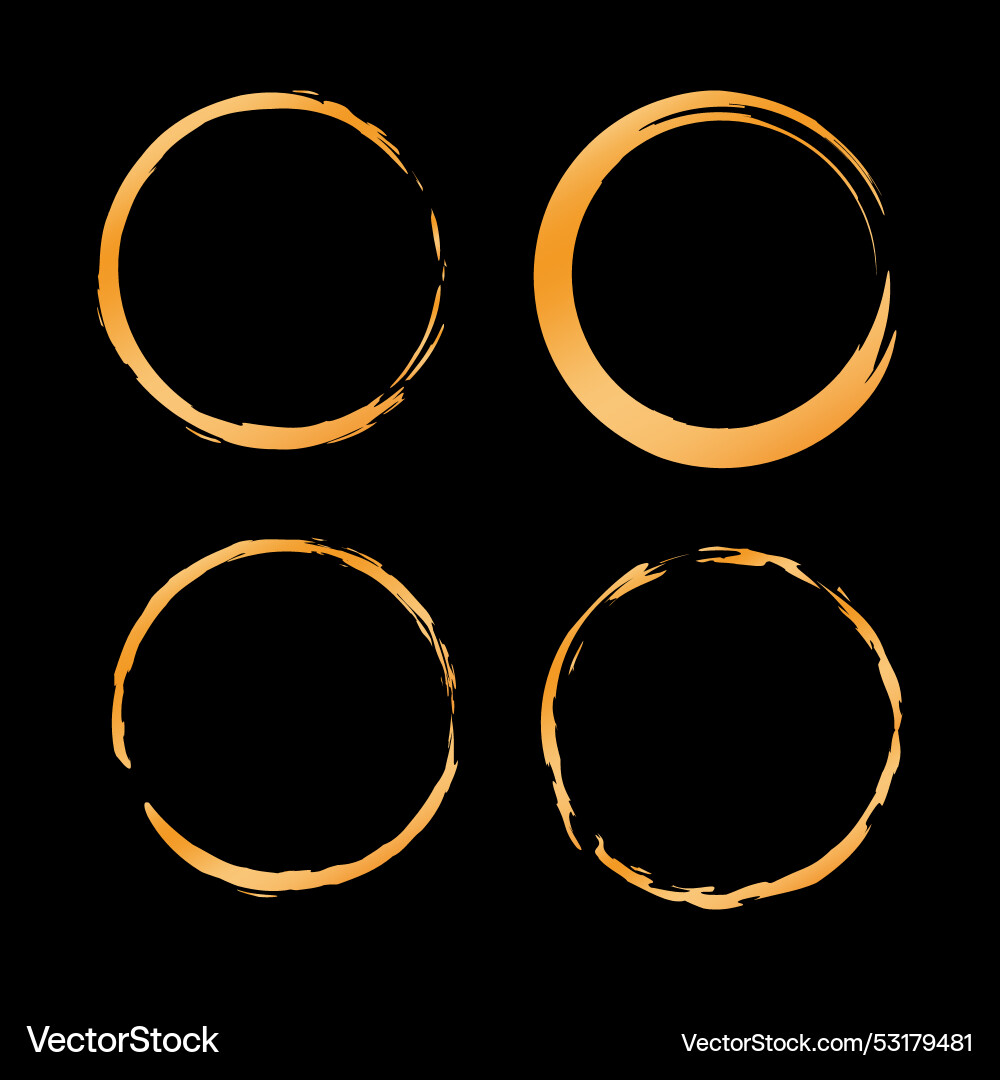 Gold Kreisrahmen Set schwarz Hintergrund eps 10 Gold Kreisrahmen Set schwarz Hintergrund eps 10 vektorbild