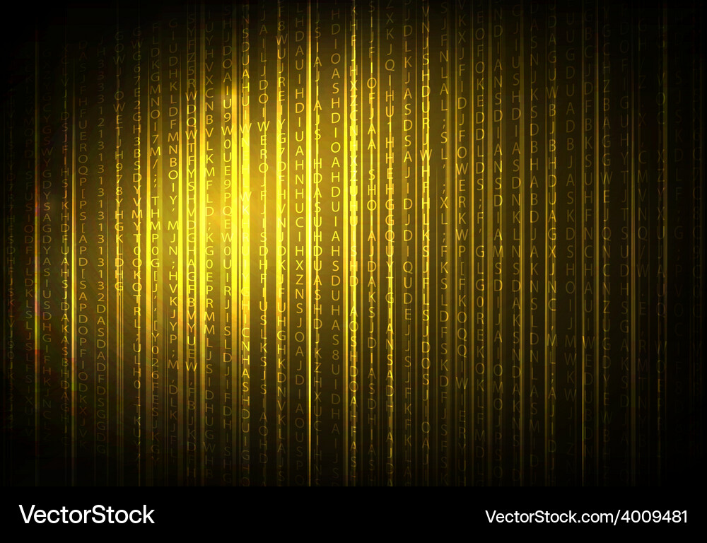 Orange Binary Code Stream Vector Image