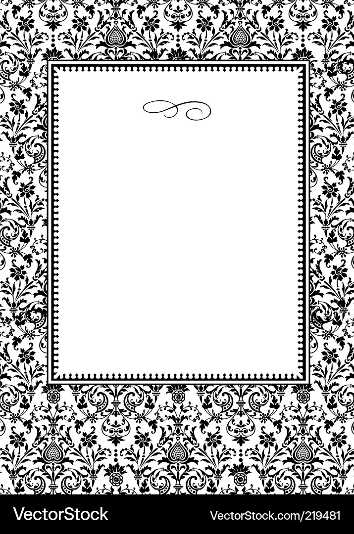 Ornen Sie Damask Rahmen Vektorbild