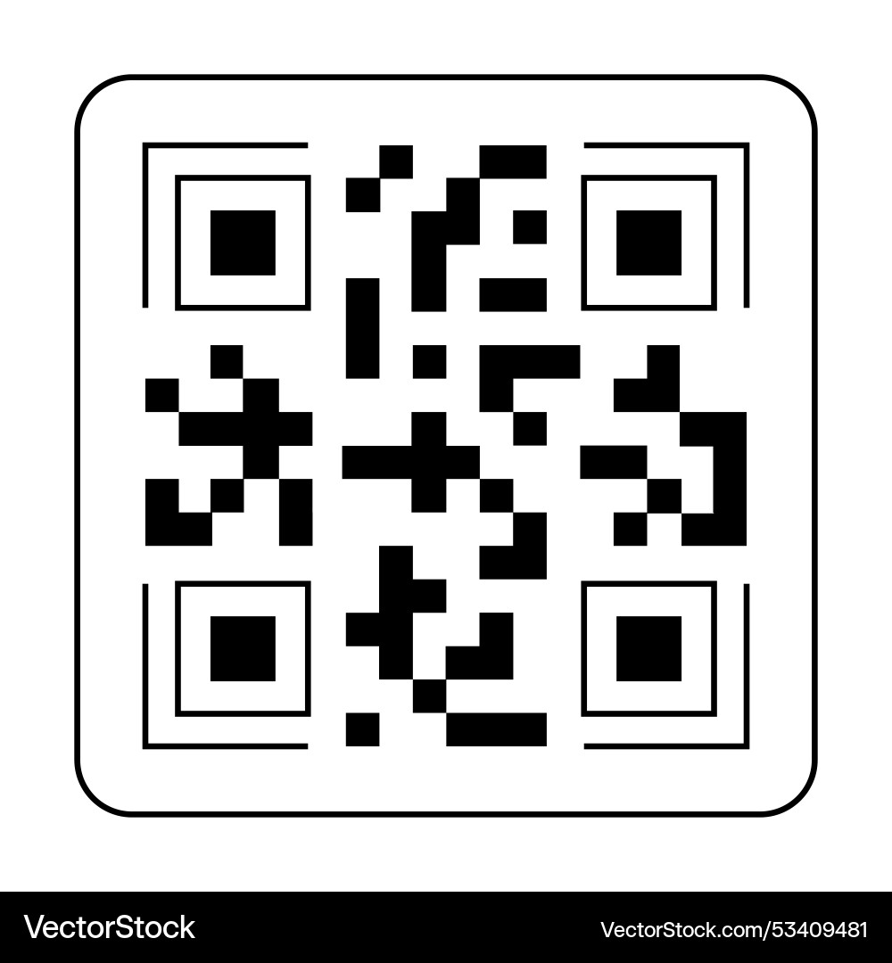 Simple black and white qr code design for scanning Simple black and white qr code design for scanning vector image