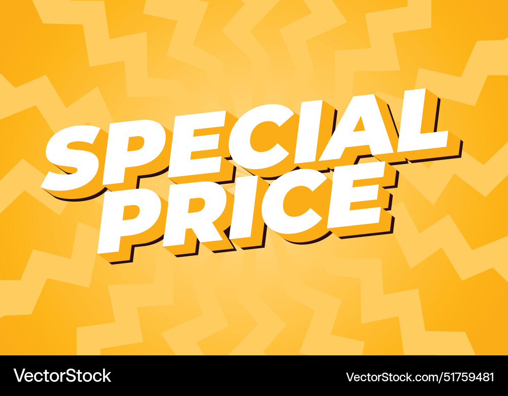 Special price text effect in 3d style with good Vector Image