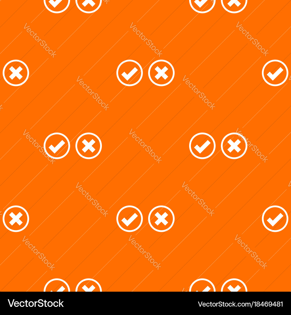 Tick and cross selection pattern seamless vector image