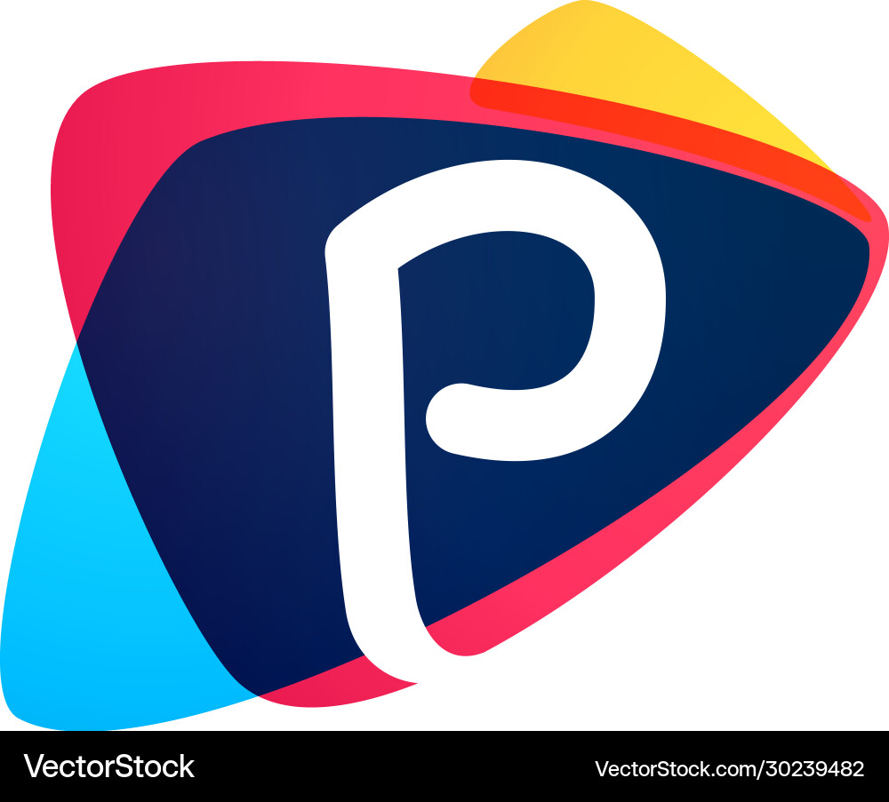 Dynamic P Logo - Triangle Intersection vector image