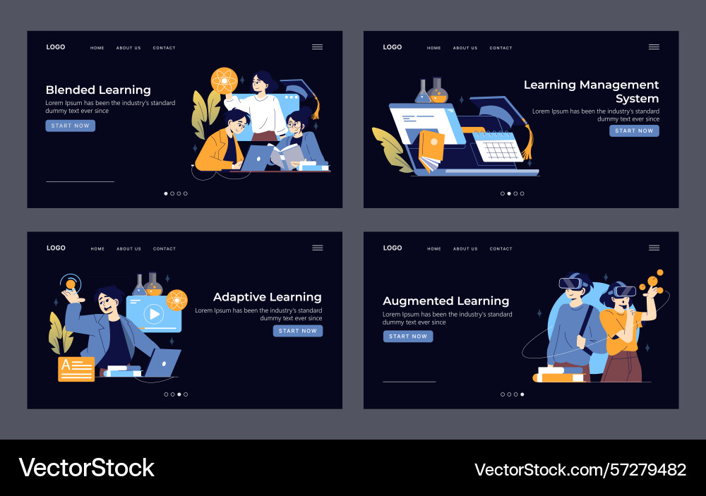 E-learning and technology concepts E-learning and technology concepts Vector Image