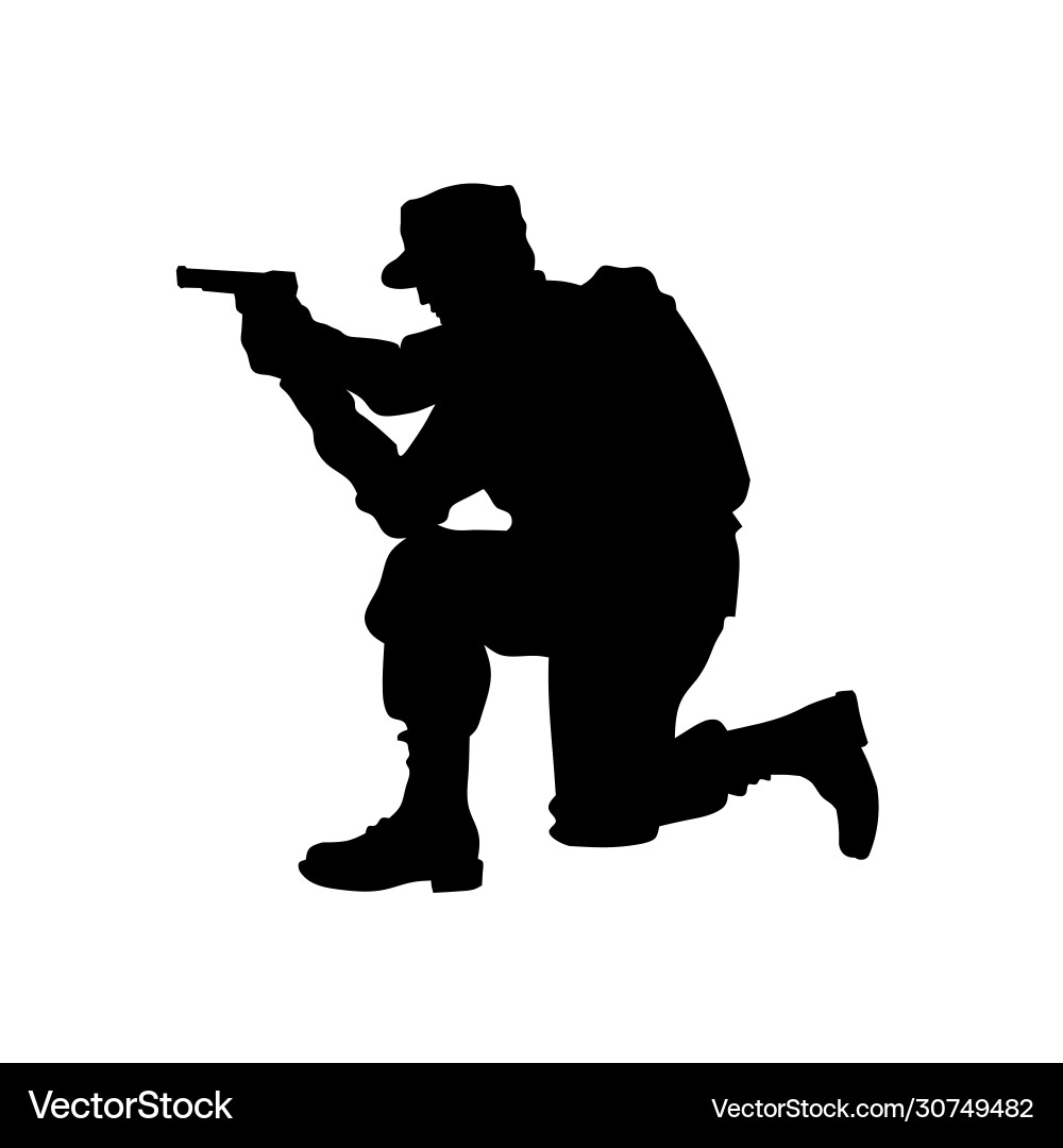 Military Silhouette Soldier Vector Image