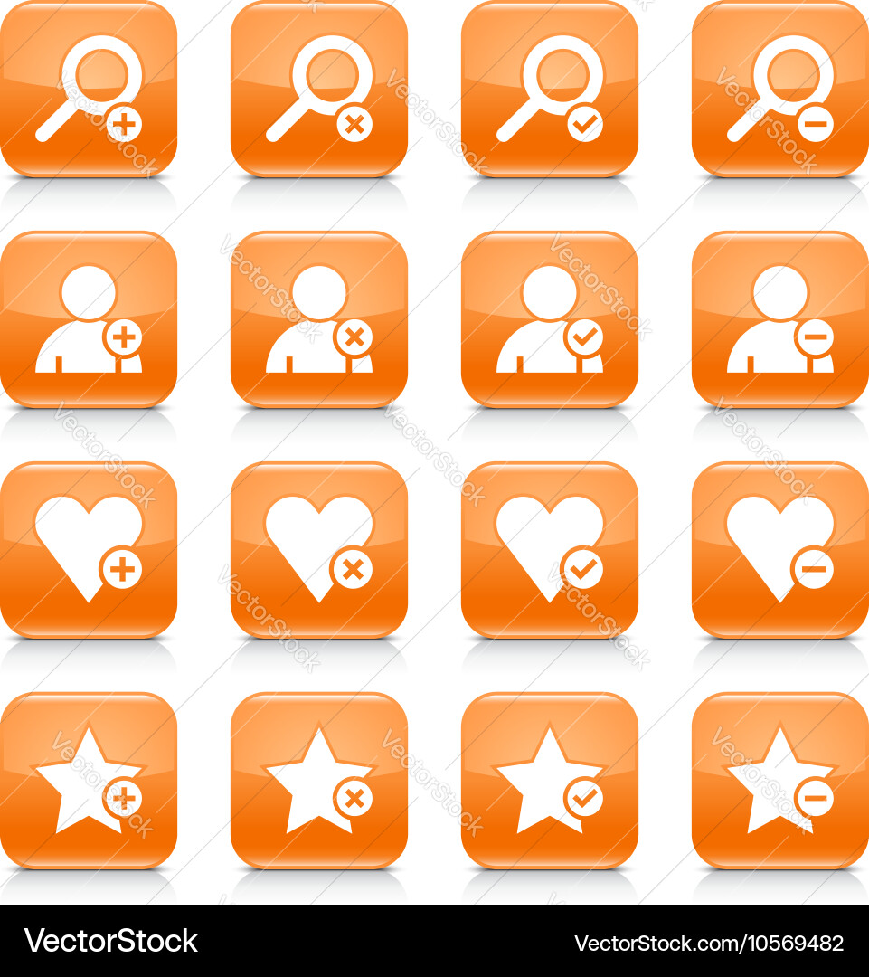 Orange additional sign square icon web button vector image