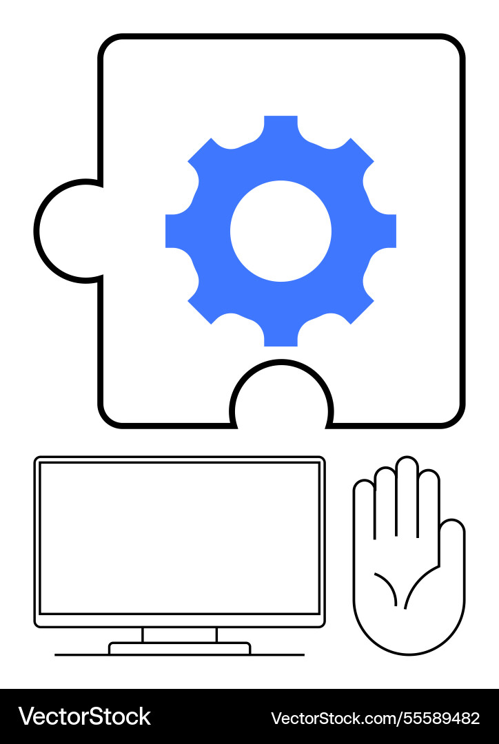 Technology integration and problem-solving concept Technology integration and problem-solving concept vector image