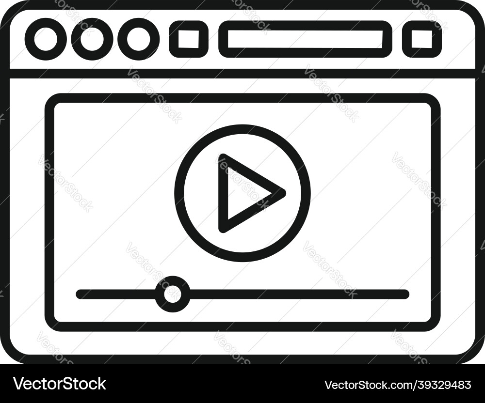 Browser template icon outline computer Browser template icon outline computer vector image