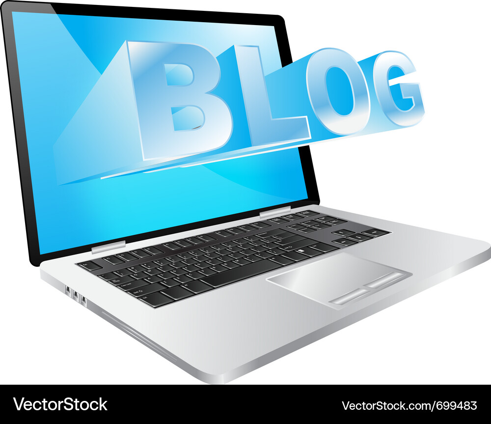 Computer Blogging Concept Vector Image