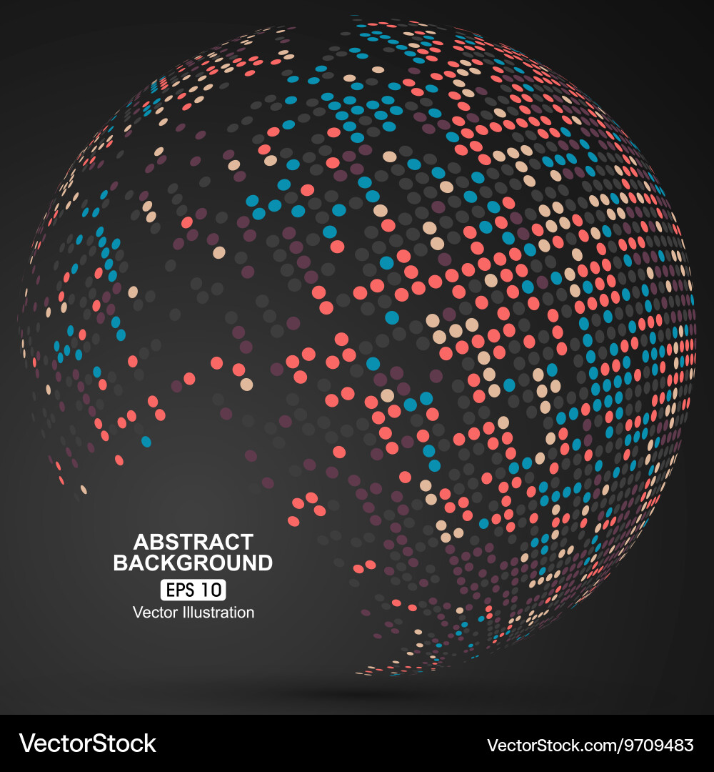 Dots colorful three-dimensional map of the world Vector Image