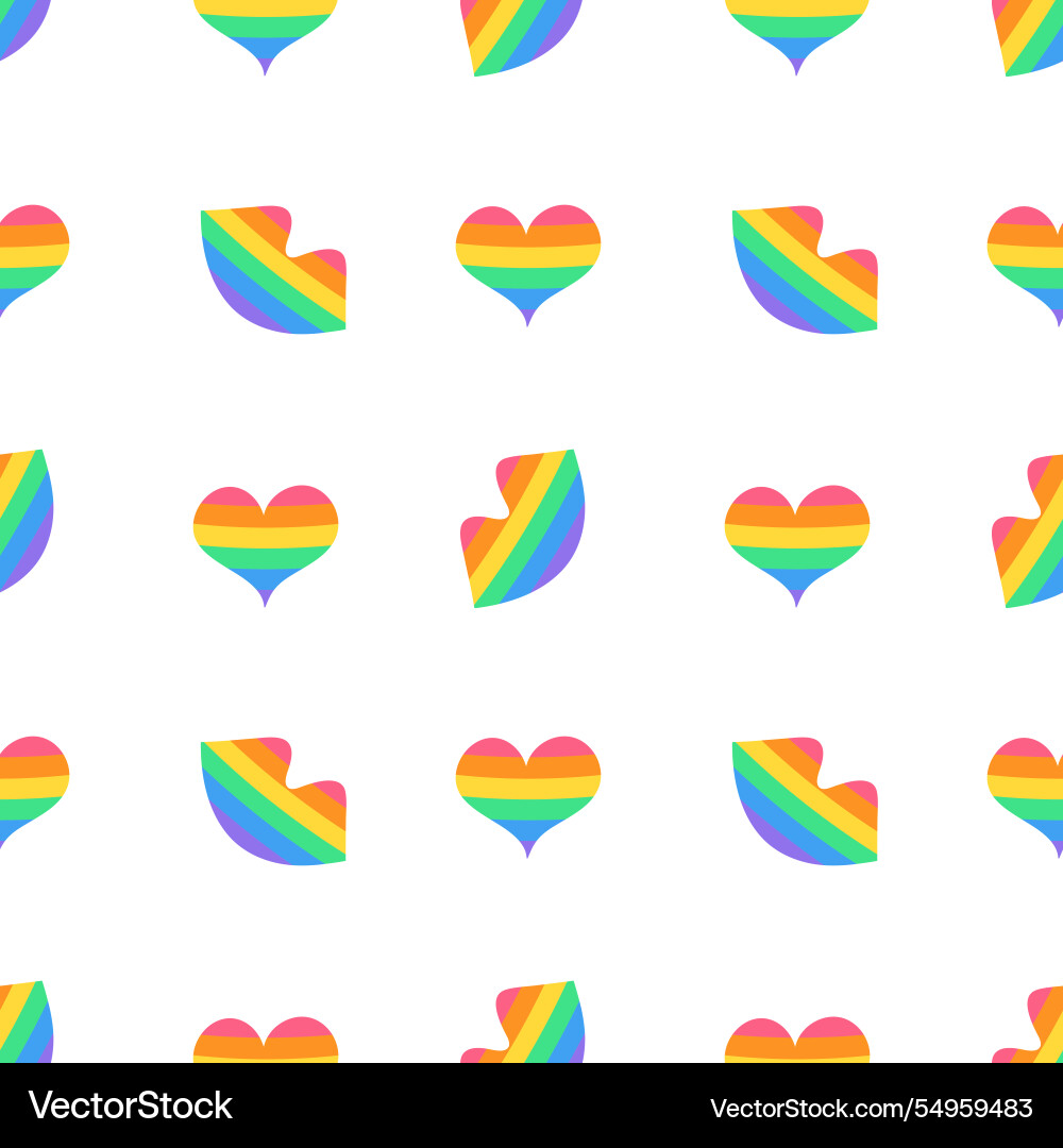 Nahtloses Muster mit Herz und Lippen lgbt Regenbogen Nahtloses Muster mit Herz und Lippen lgbt Regenbogen vektorbild