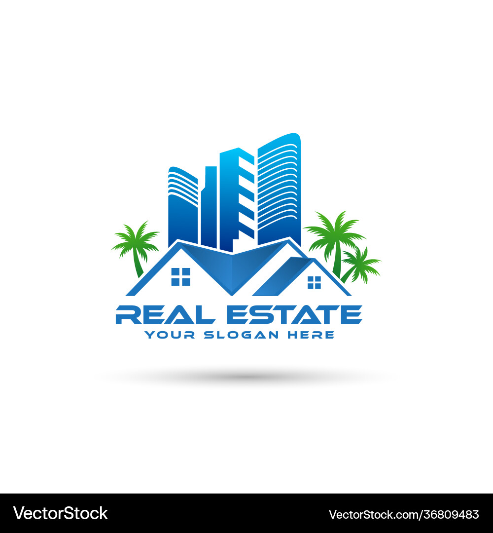 Real estate logo design - home Royalty Free Vector Image