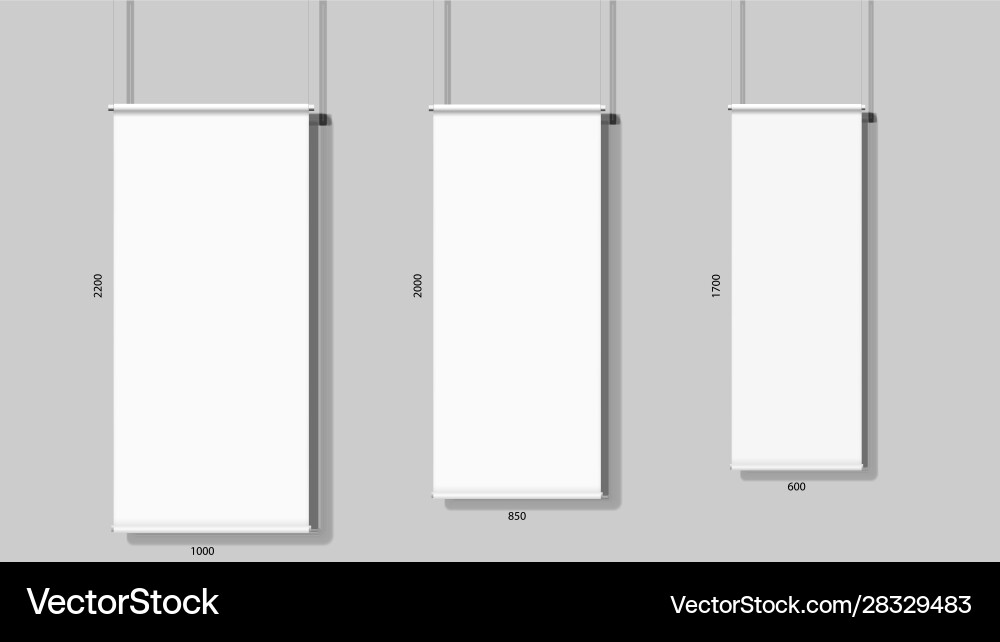 Roll up banner isolated vertical empty display Roll up banner isolated vertical empty display vector image