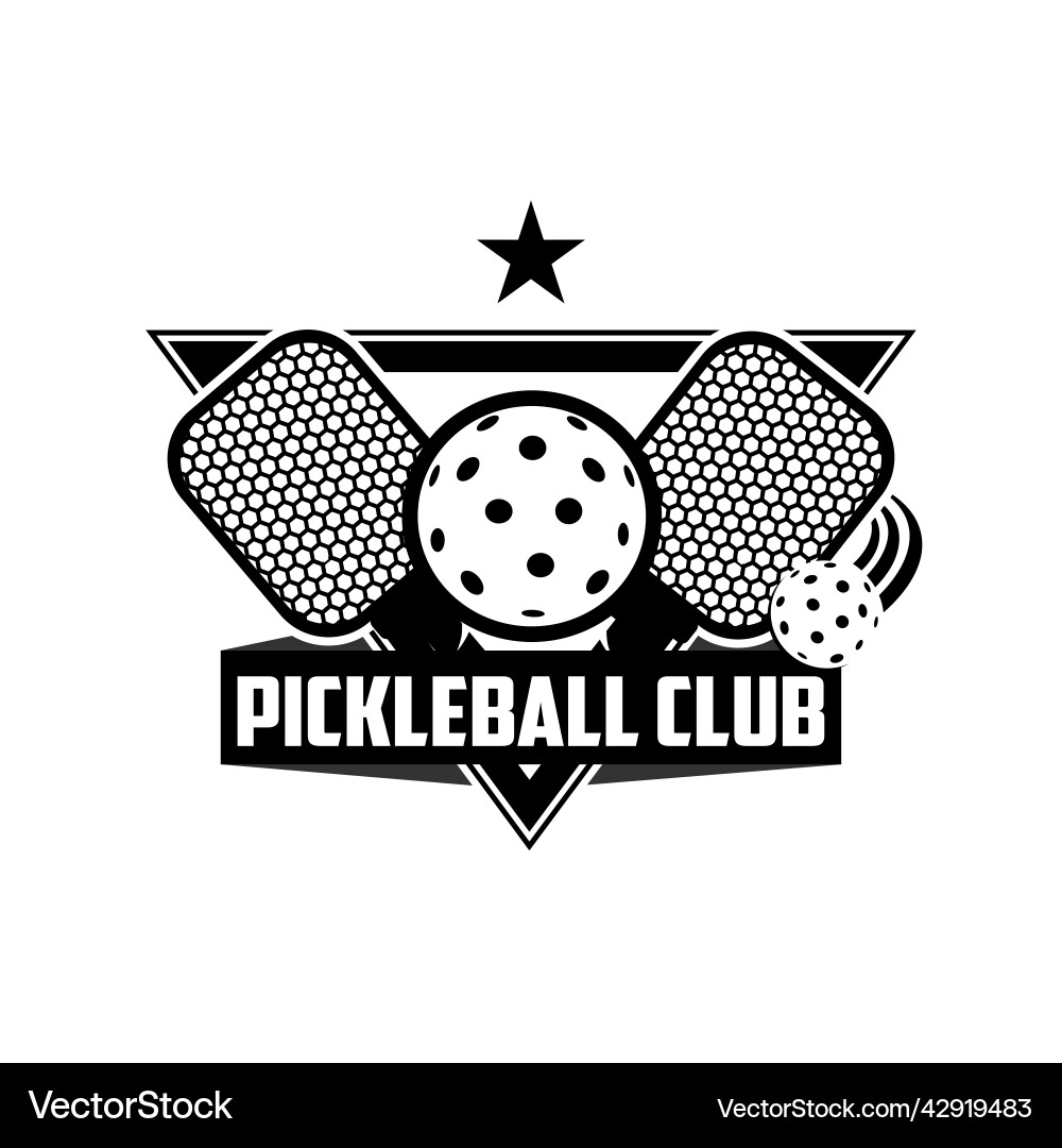 Triangle Pickleball Logo Badge Vector Image