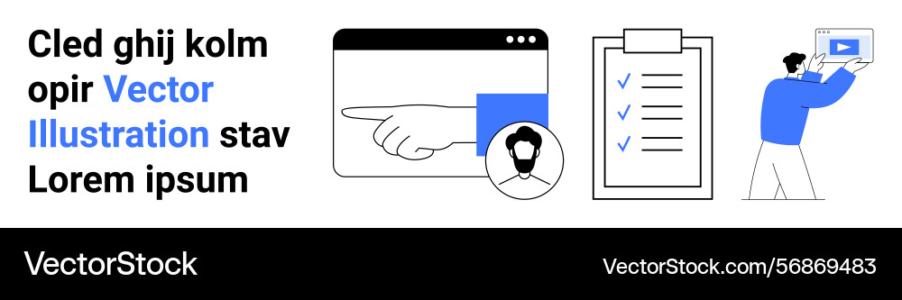User interface design elements with checklist User interface design elements with checklist vector image