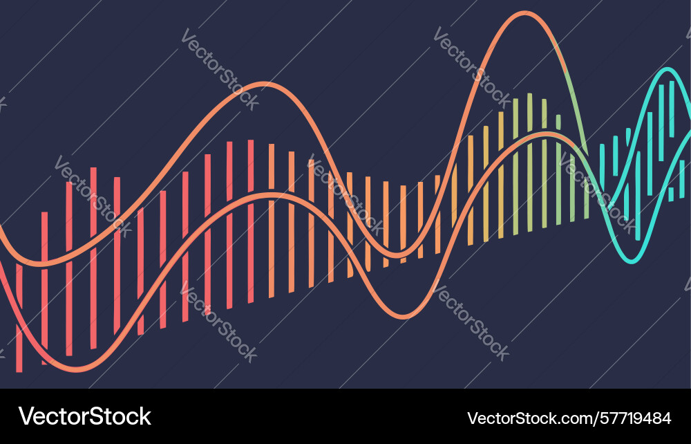 Abstract equalizer sound waves dynamic visual art vector image