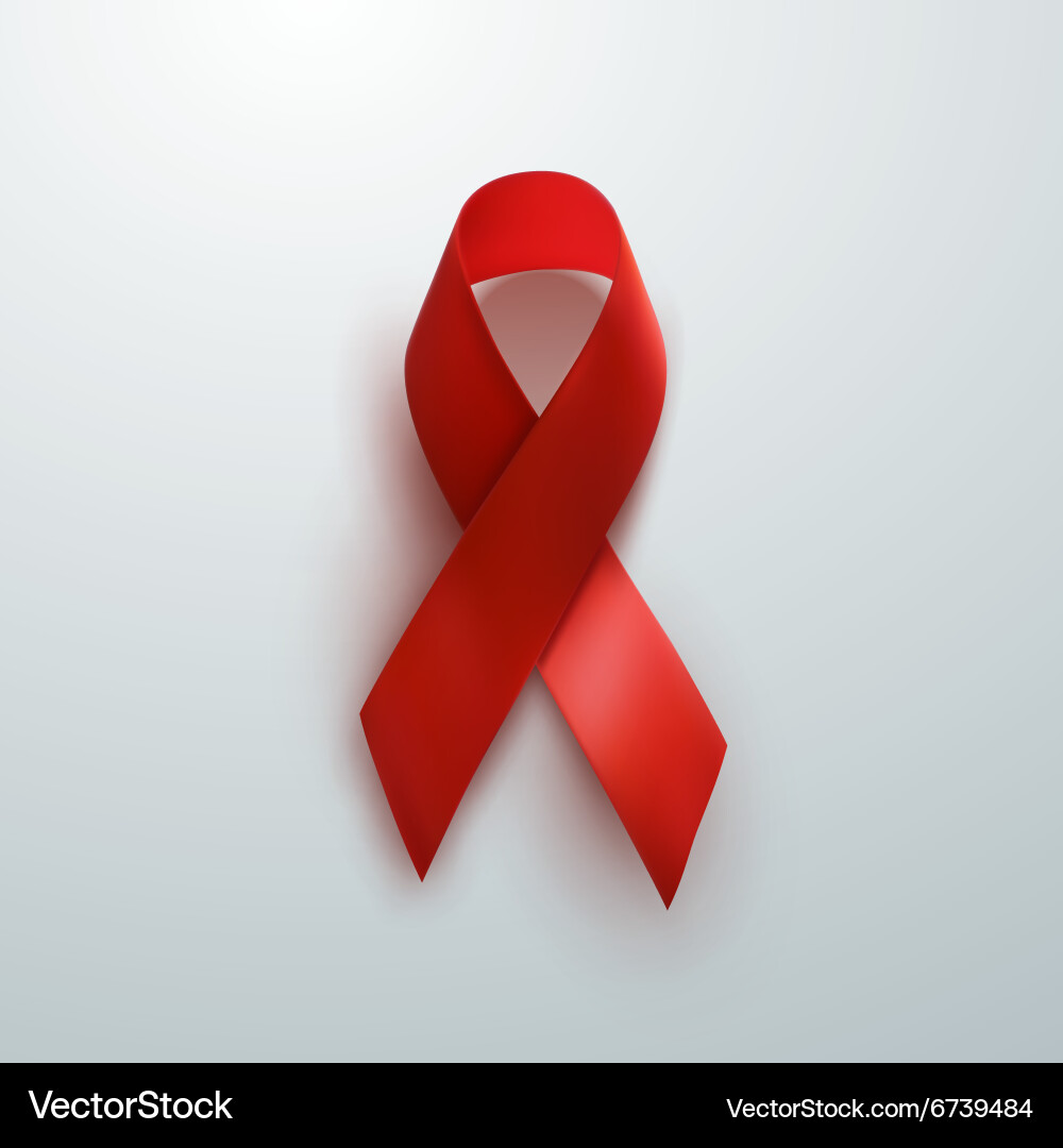 Aids awareness red ribbon vector image