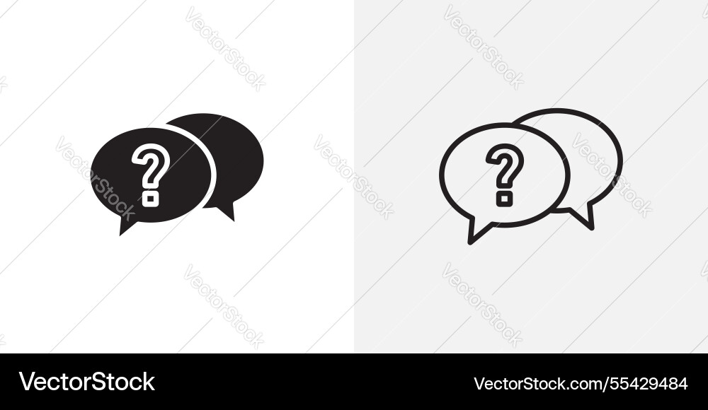 Comment question icons pack for apps and ui ux Vector Image