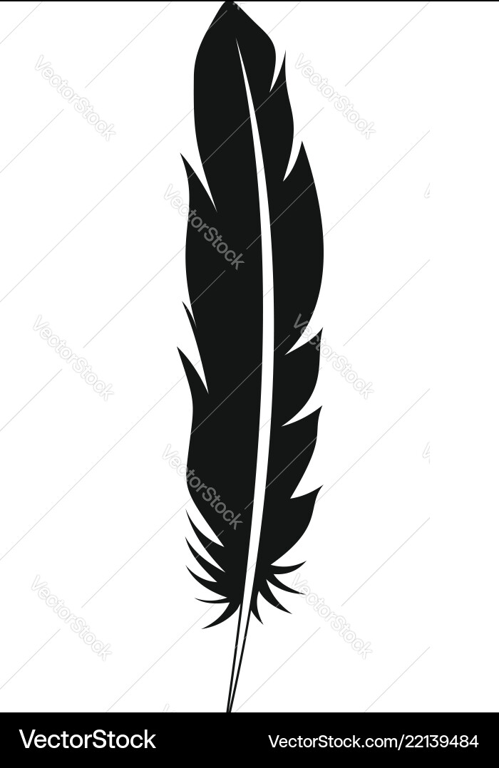 Floating feather icon simple style Floating feather icon simple style vector image