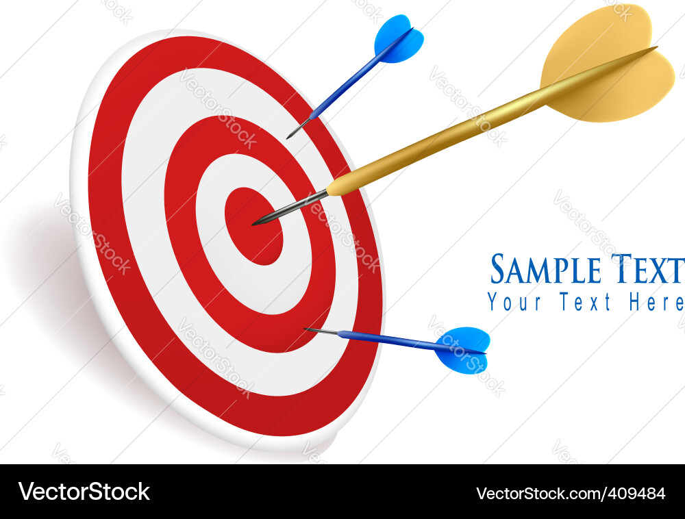 Gold Dart on Target vector image