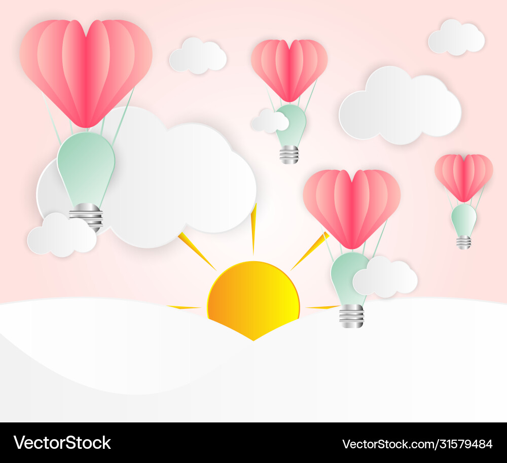 Love card abstract idea light bulbs heart pink Love card abstract idea light bulbs heart pink vector image
