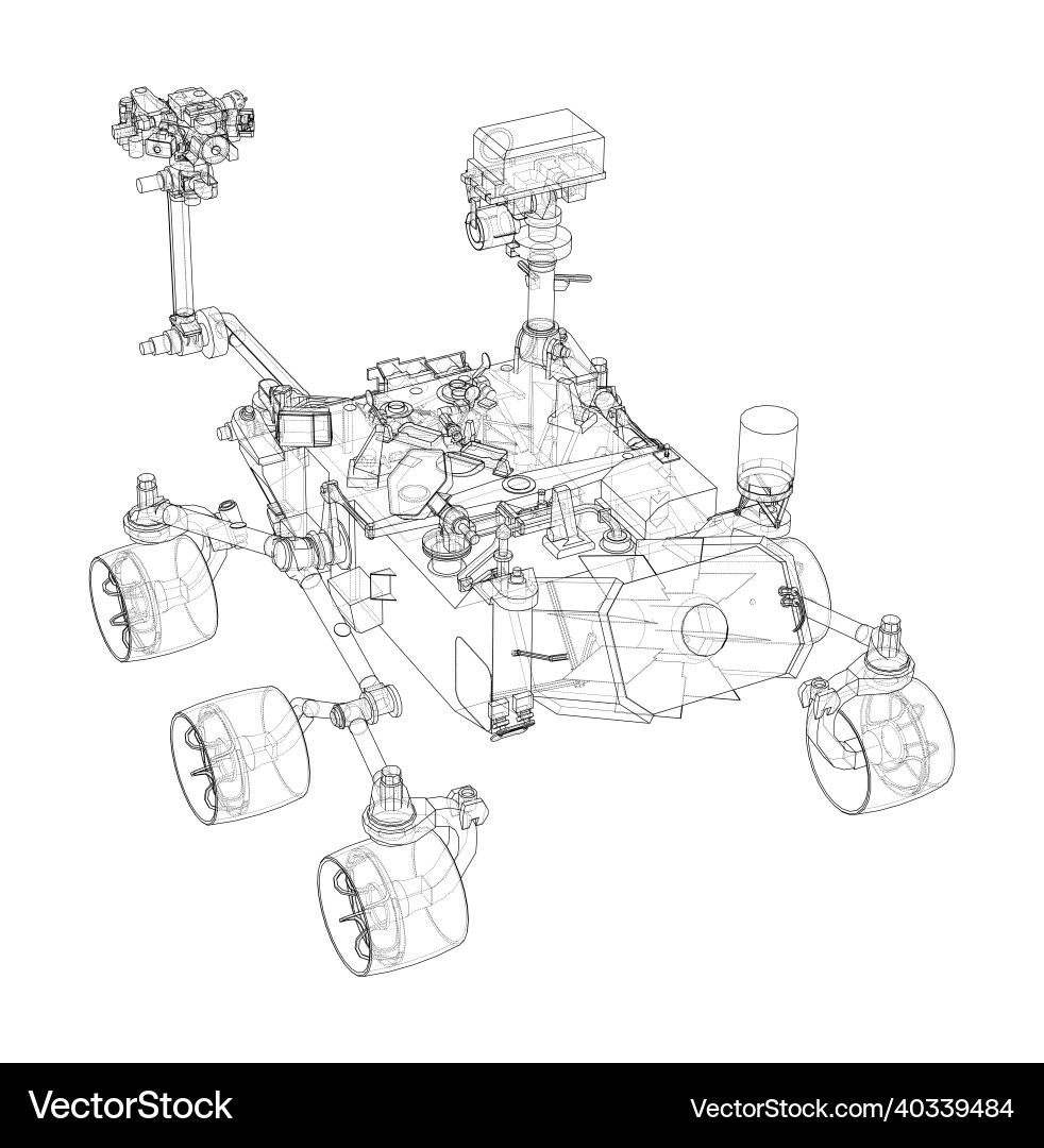 Mars rover rendering of 3d vector image