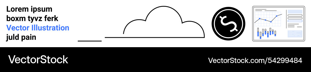 Modern data visualization with cloud computing Modern data visualization with cloud computing vector image