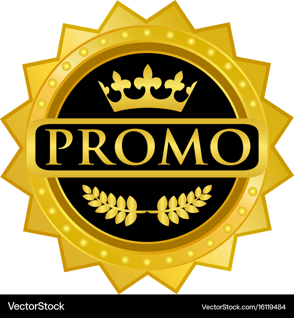 Promo gold icon Royalty Free Vector Image - VectorStock