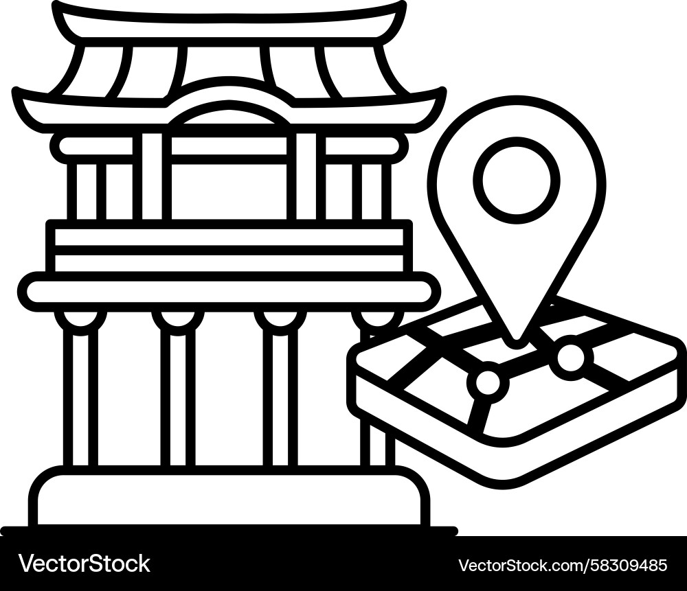 Building with Location Map Vector Image