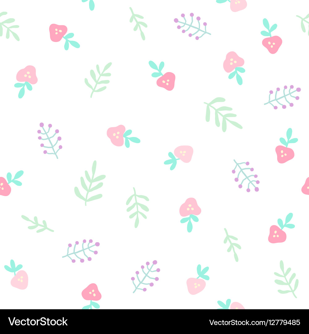 Floral Berry Seamless Pattern Vector Image