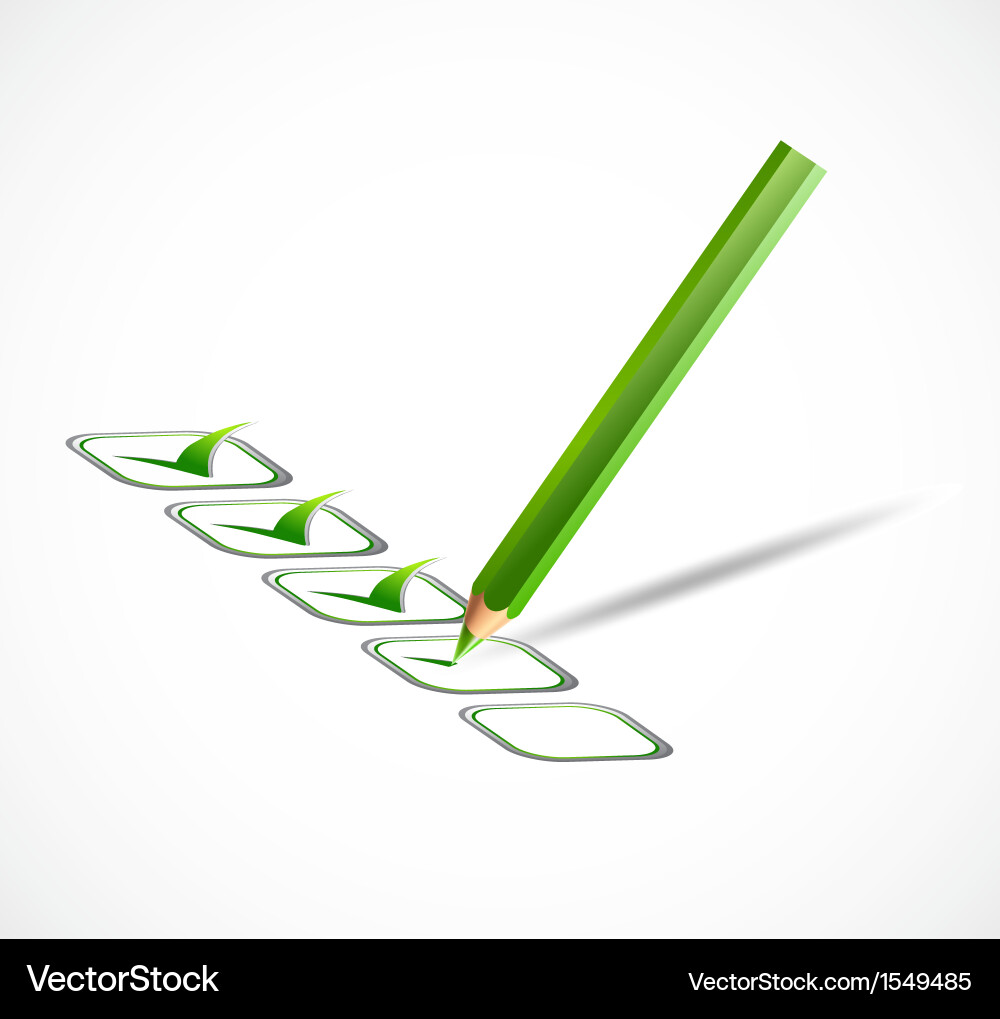 Green Check List with Tick Marks vector image