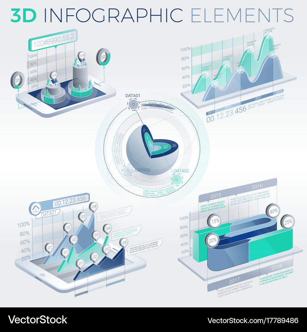 3d infographic elements Royalty Free Vector Image