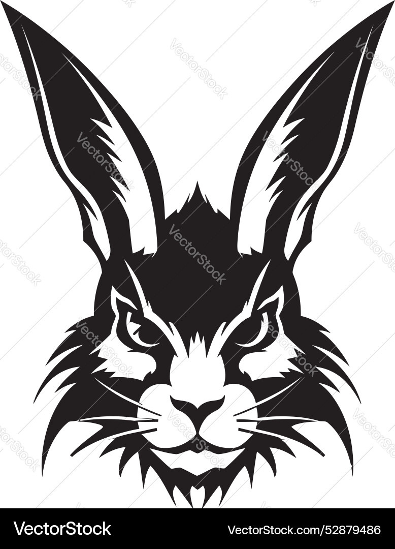 Black rabbit symbolic insignia minimalist hare Vector Image