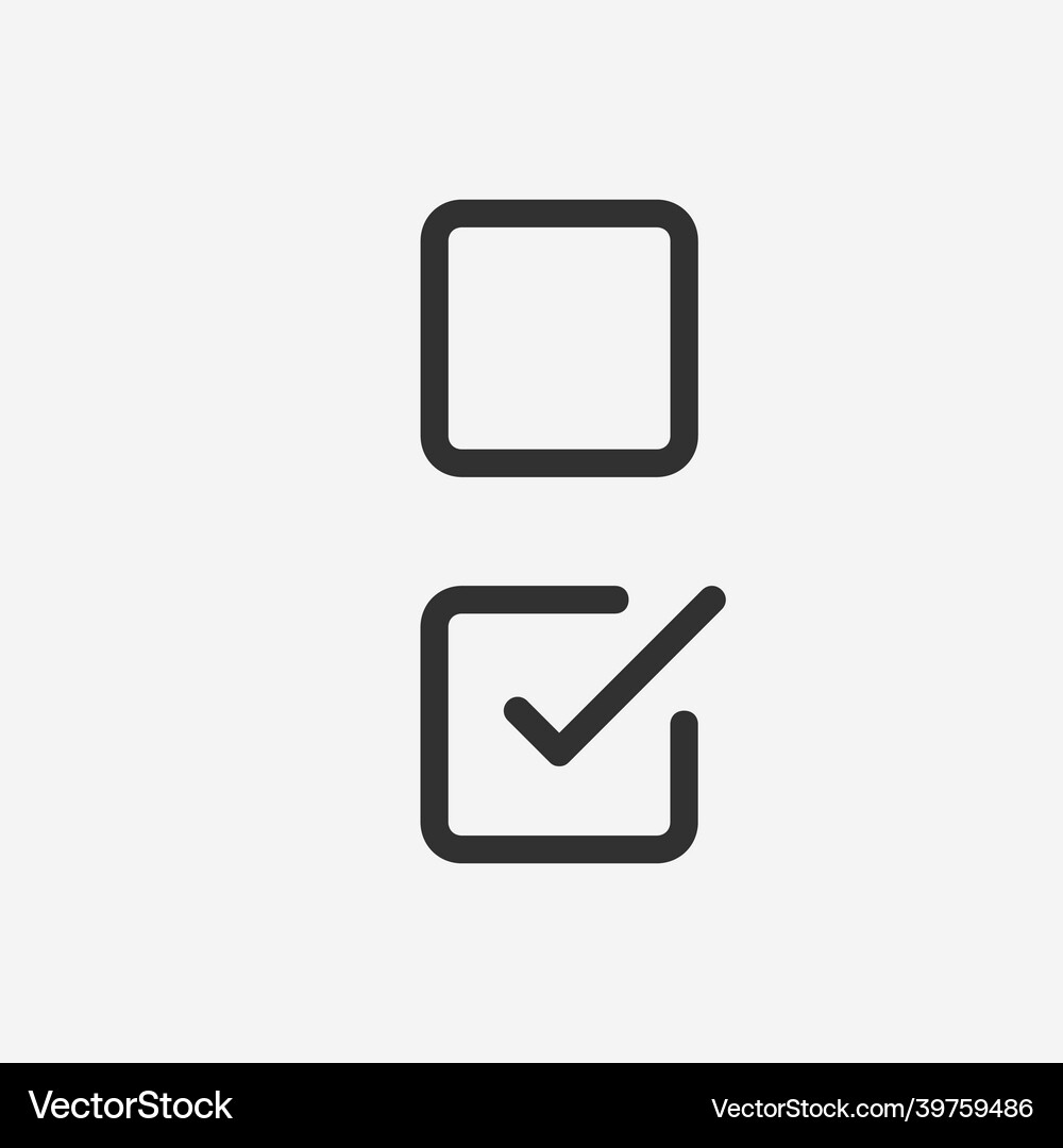 Check list button icon mark in square box – Royalty-Free Vector ...