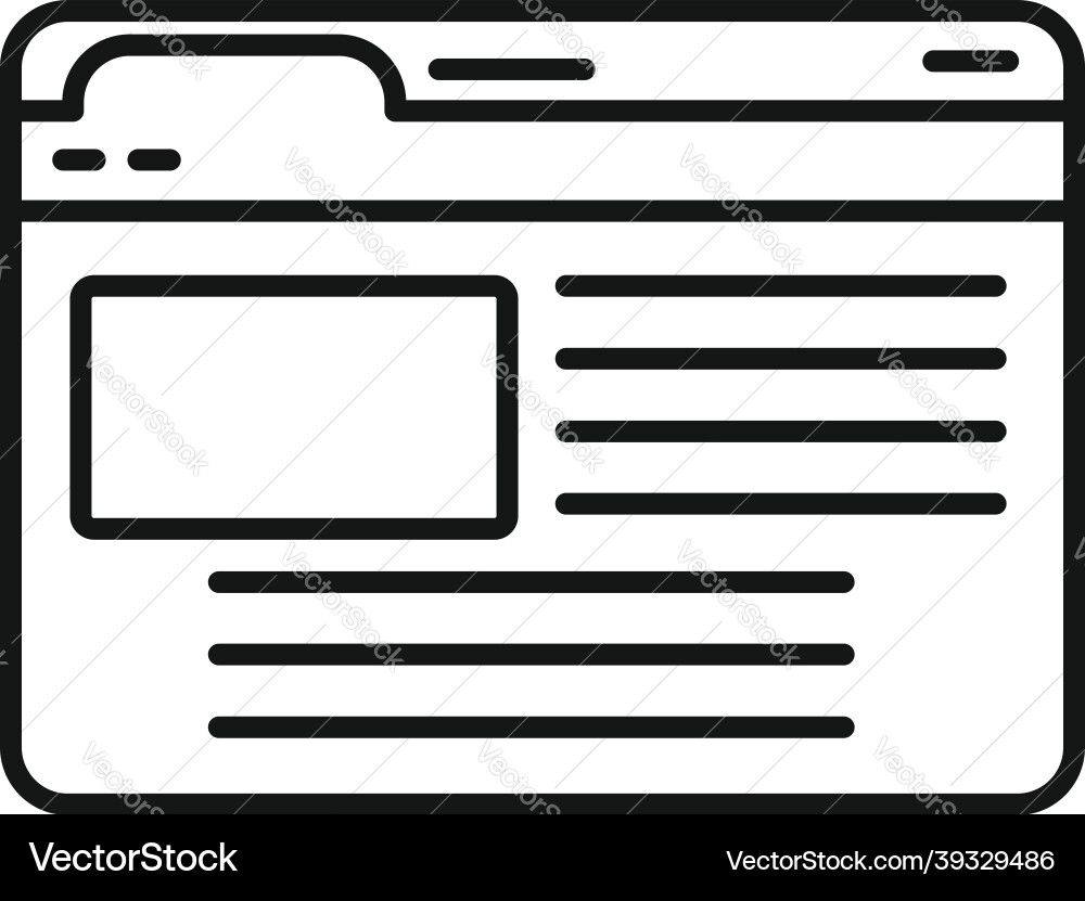 Digital browser icon outline bar interface Digital browser icon outline bar interface vector image