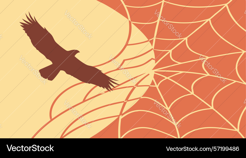 Dynamic eagle with abstract web pattern strength Vector Image