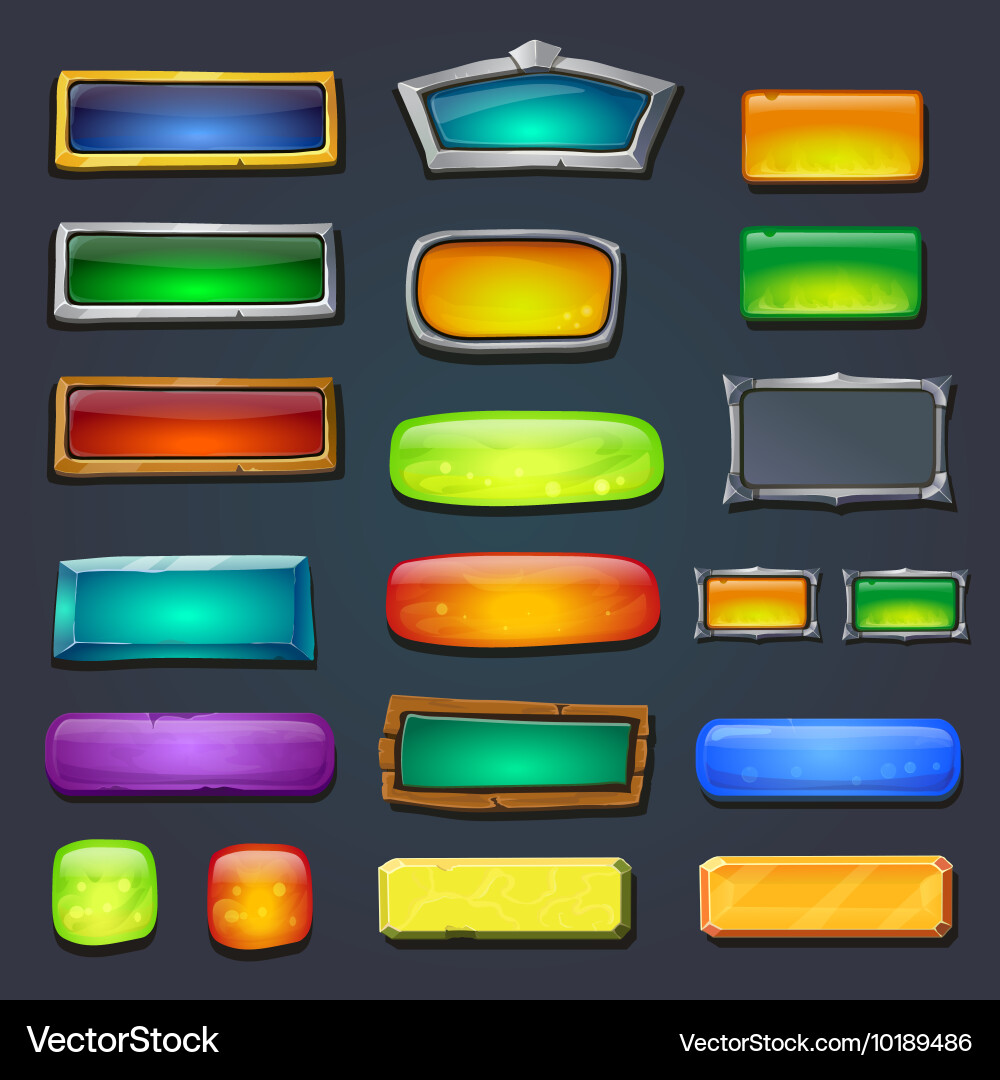 Modern Button Set for UI vector image