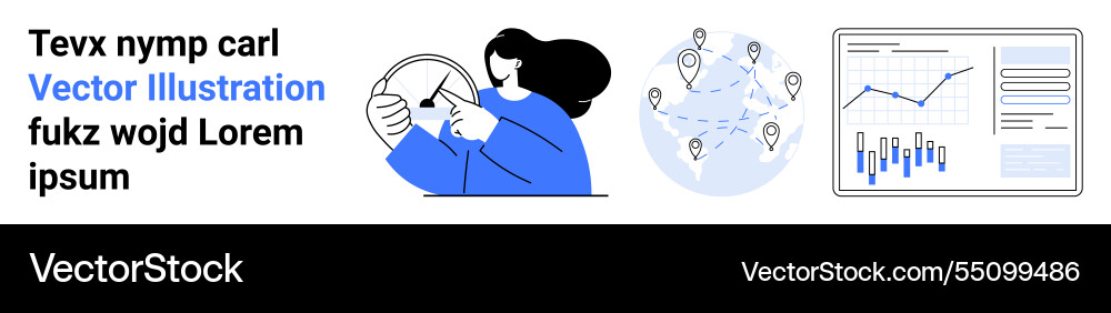 Modern data visualization with global connections vector image