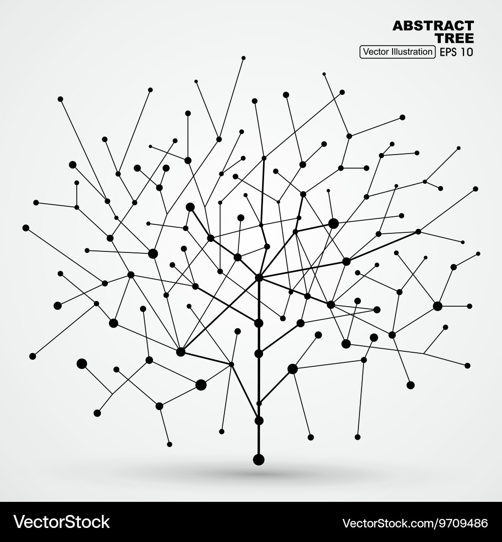 Points and lines of trees abstract graphics vector image