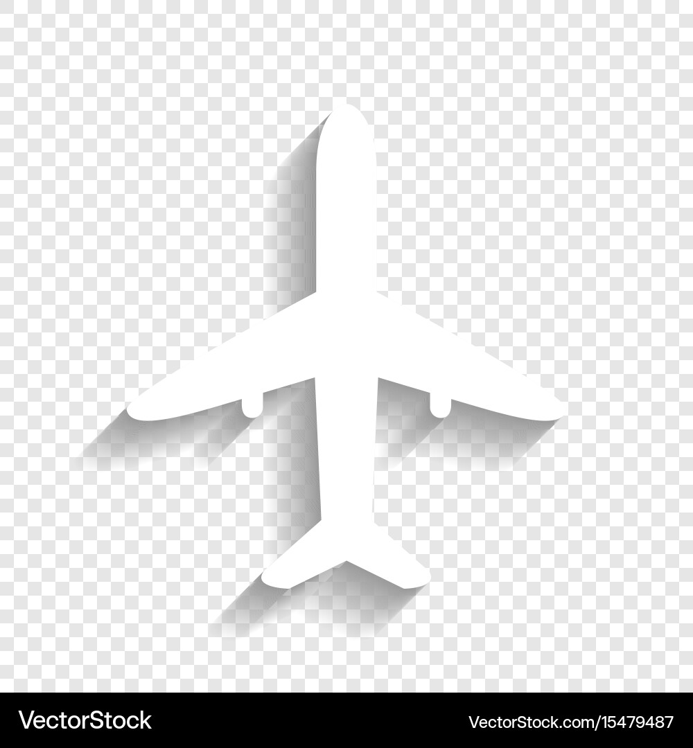 Airplane sign white icon Royalty Free Vector Image