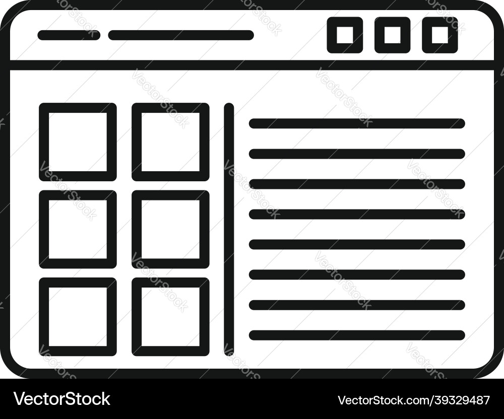 Browser address icon outline computer Browser address icon outline computer vector image