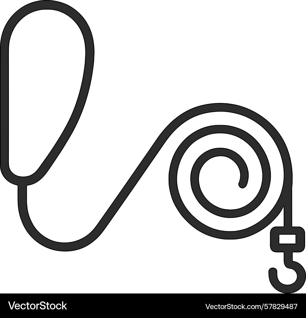 Dog leash coiled on a surface displaying Vector Image