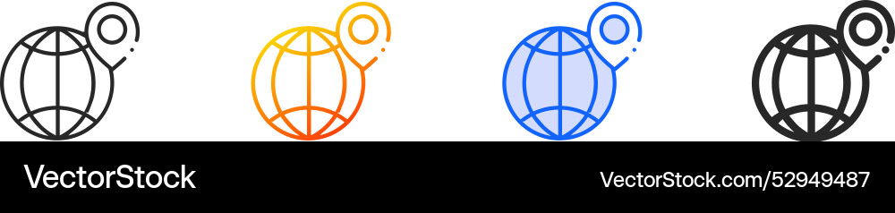 Geolocation iconthin linear gradient blue stroke Geolocation iconthin linear gradient blue stroke Vector Image