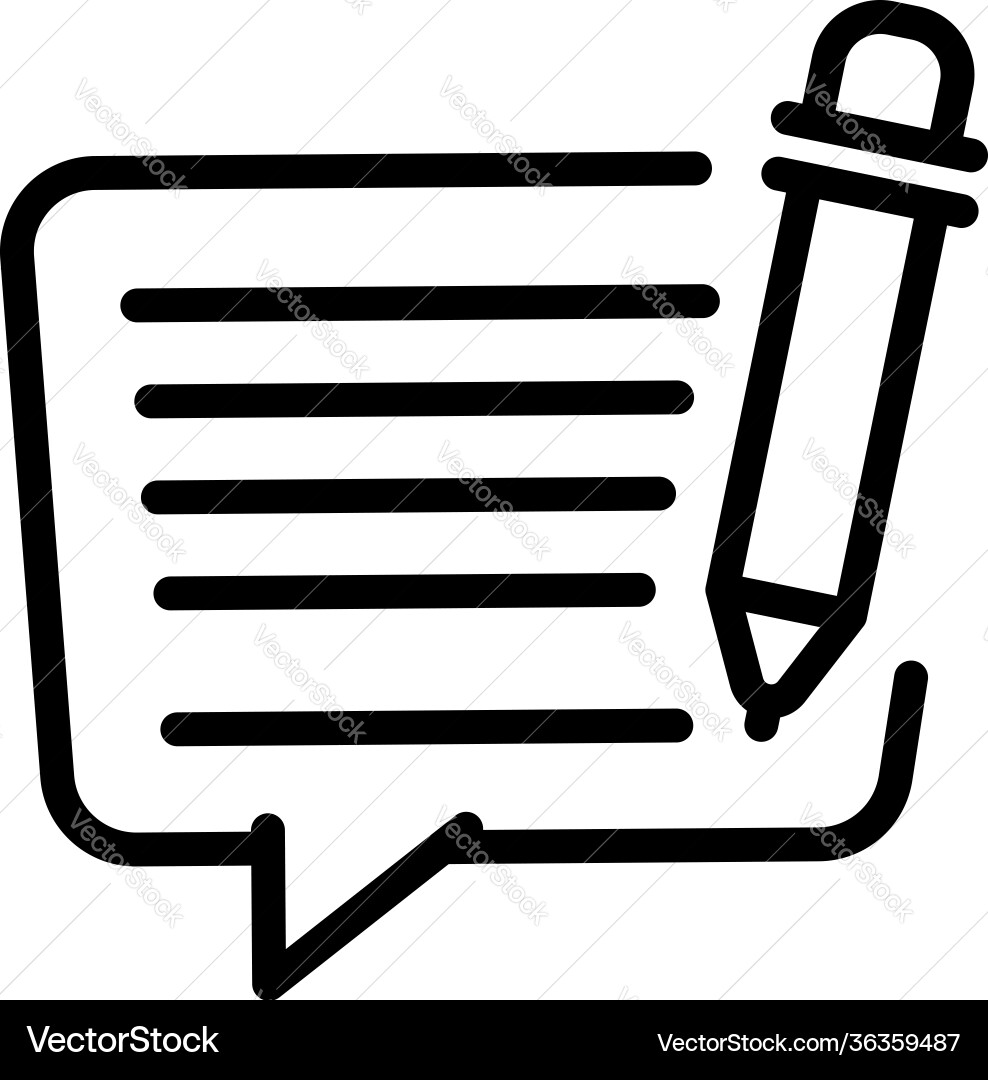 Message icon outline style Message icon outline style Vector Image