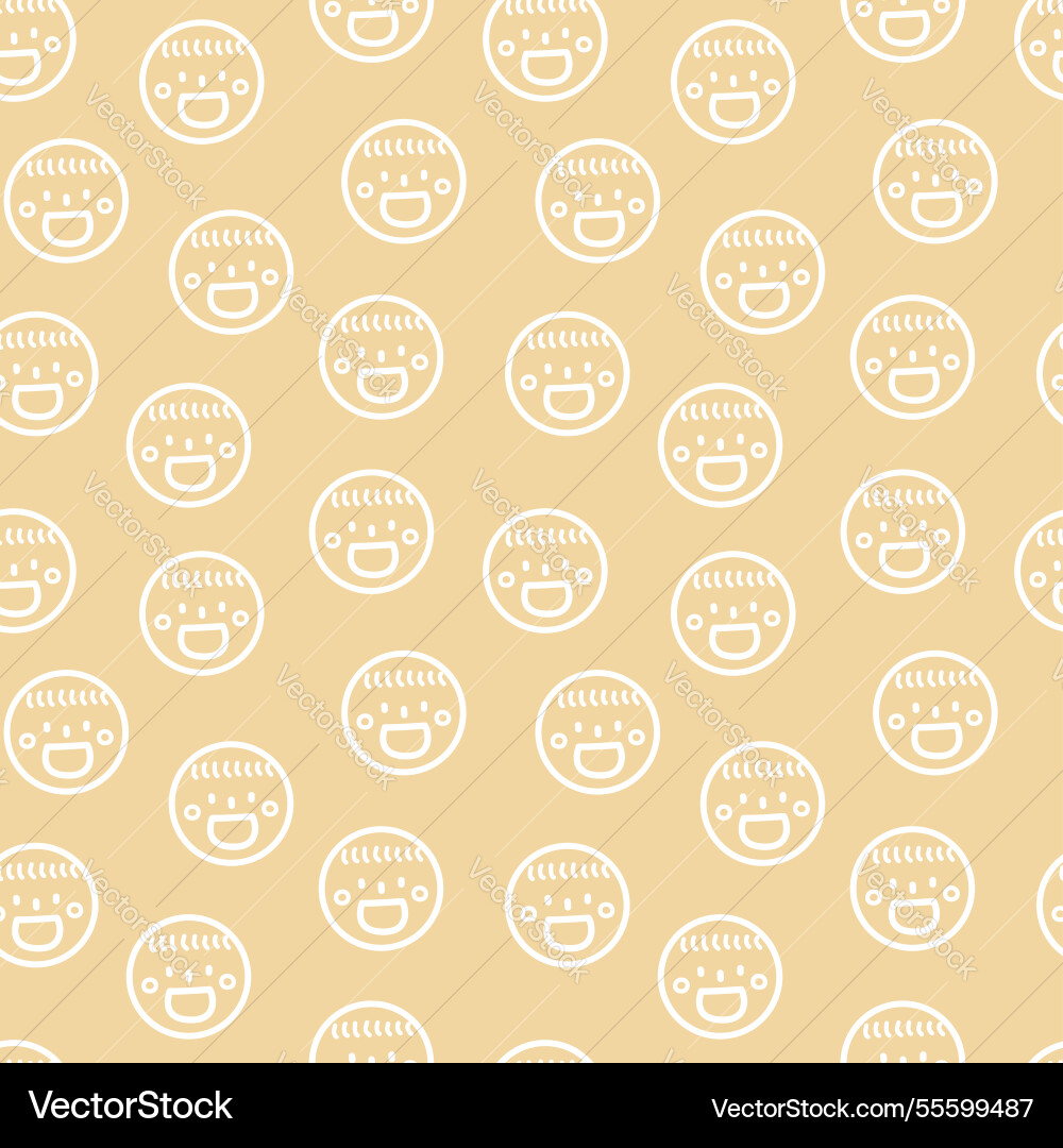 Seamless minimal smile line art repeat pattern vector image