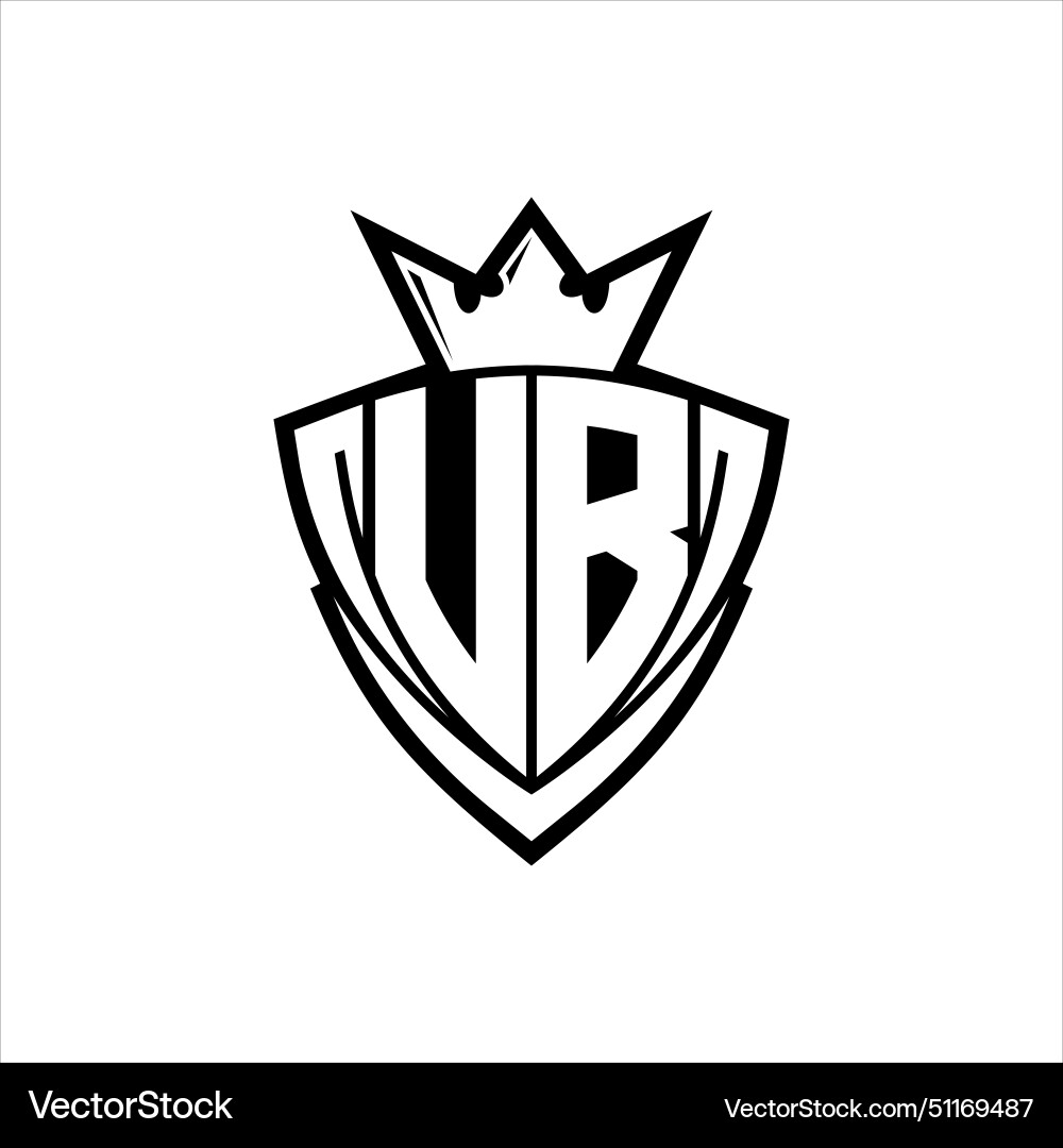 Ub letter logo with sharp triangle shield shape Ub letter logo with sharp triangle shield shape Vector Image