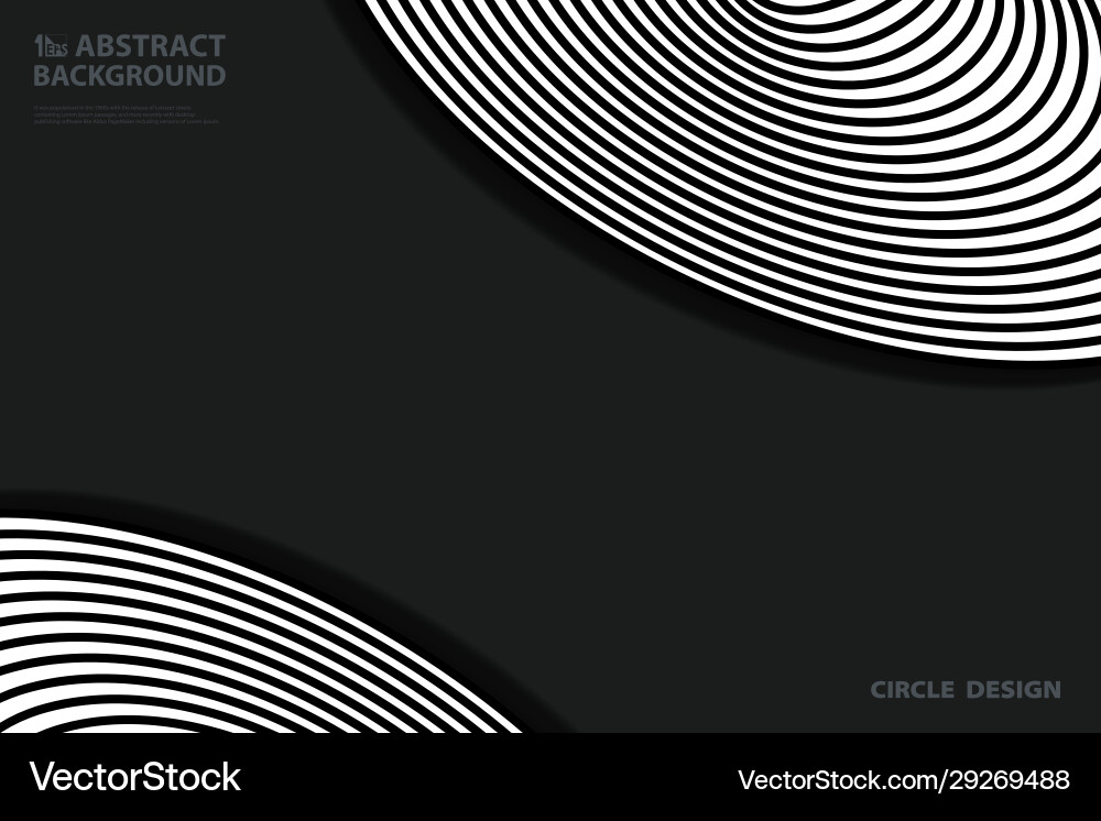 Abstract black circles pattern shape on dark Abstract black circles pattern shape on dark vector image