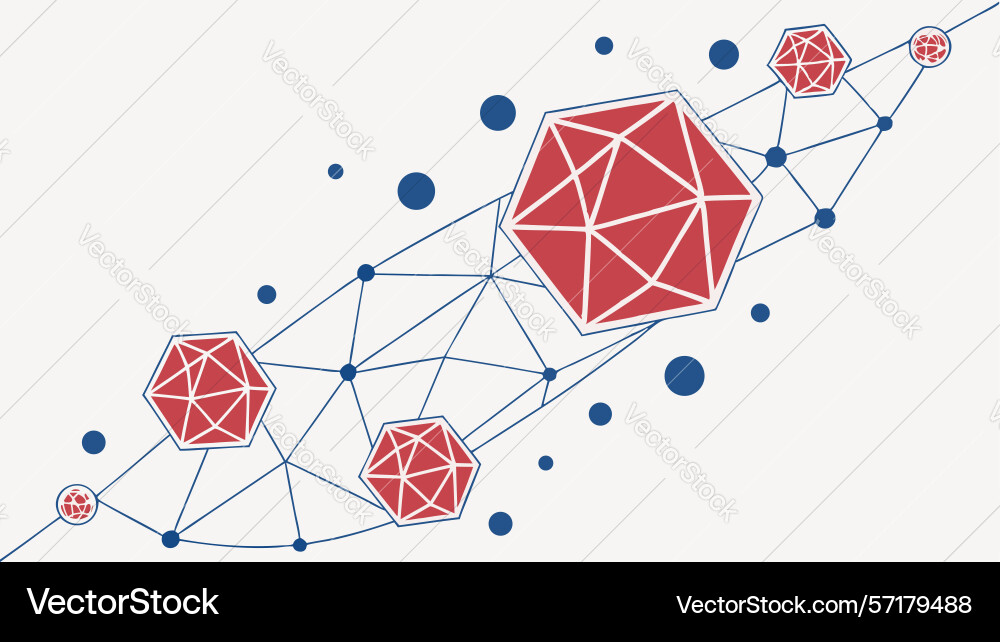 Abstract geometric structure with connected nodes vector image